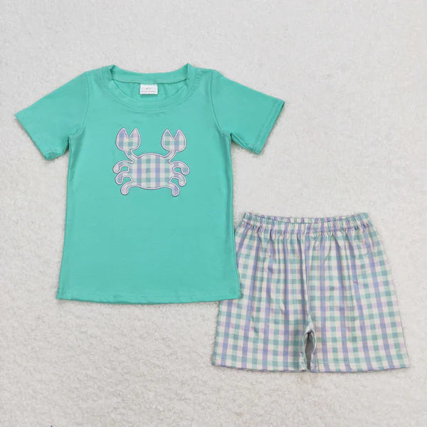 Gingham Crab Short Set