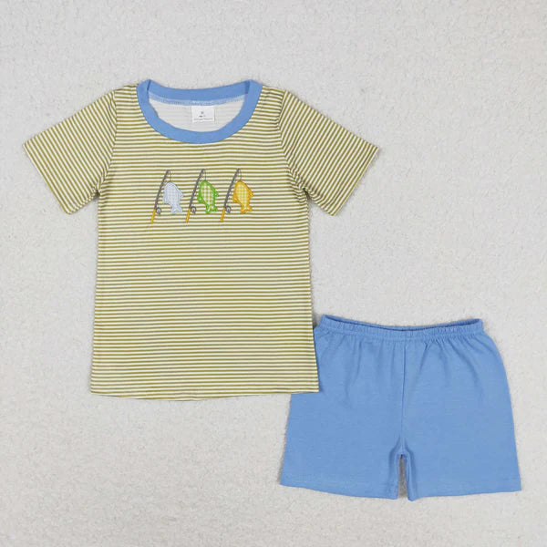 Striped Fish Short Set