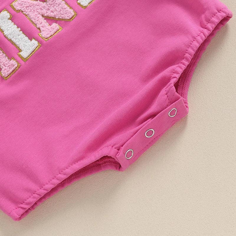 Sparkledots - Valentine's Day - Infant Onesie Romper - Be Mine (Chenille Letters): Pink / 6M