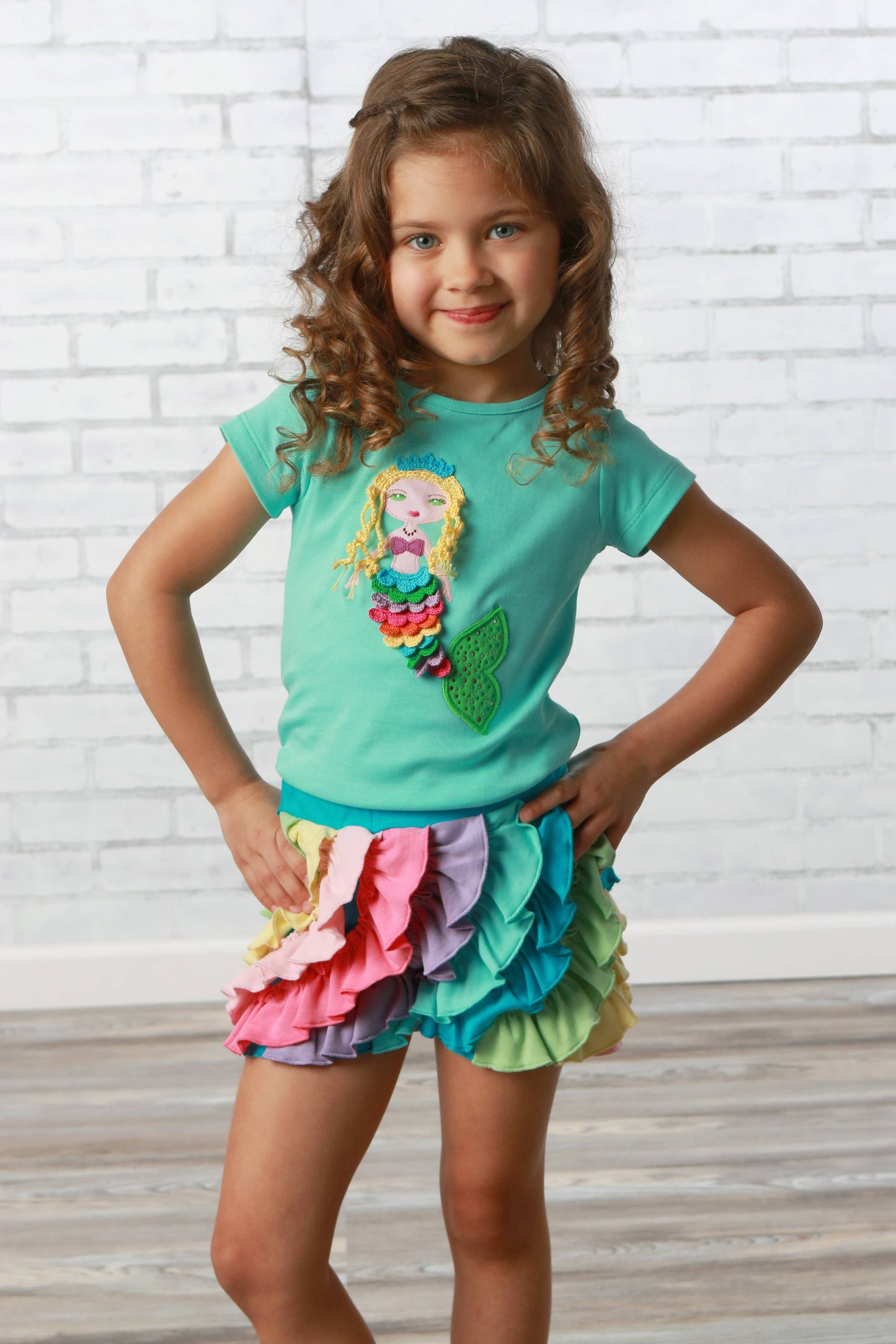 Lemon Loves Lime Boutique - GIRL-Rainbow Mermaid Tee: 8YR