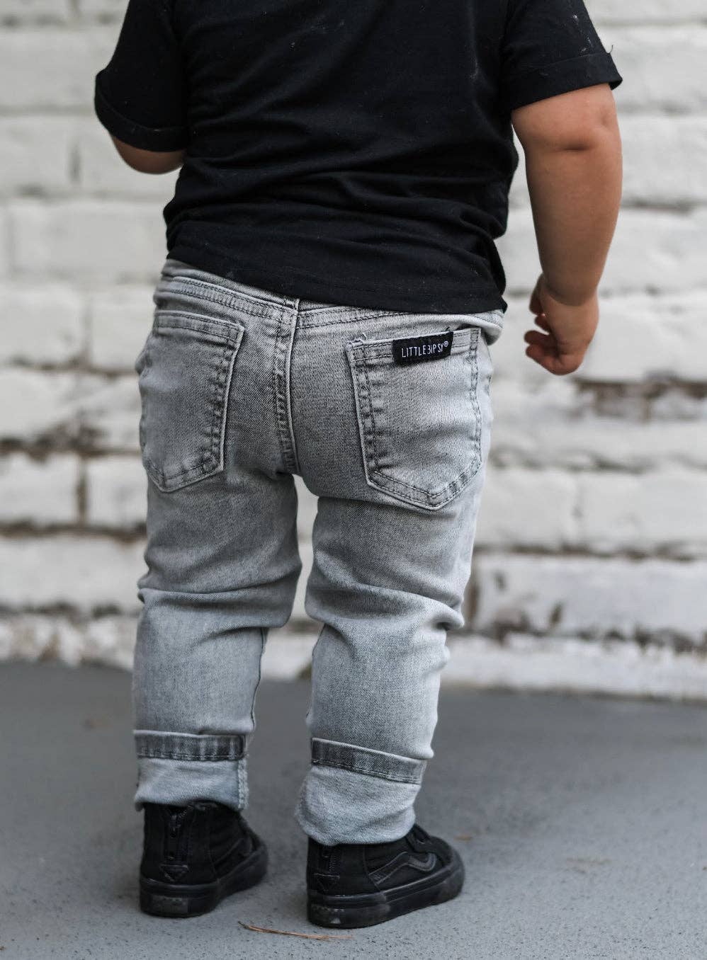 Little Bipsy - Grey Wash Denim: 3-4T