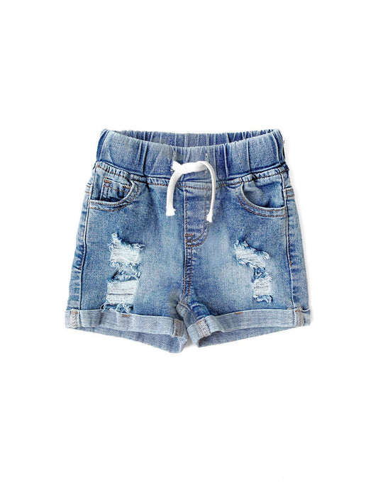 Little Bipsy - Distressed Denim Short: 4-5T
