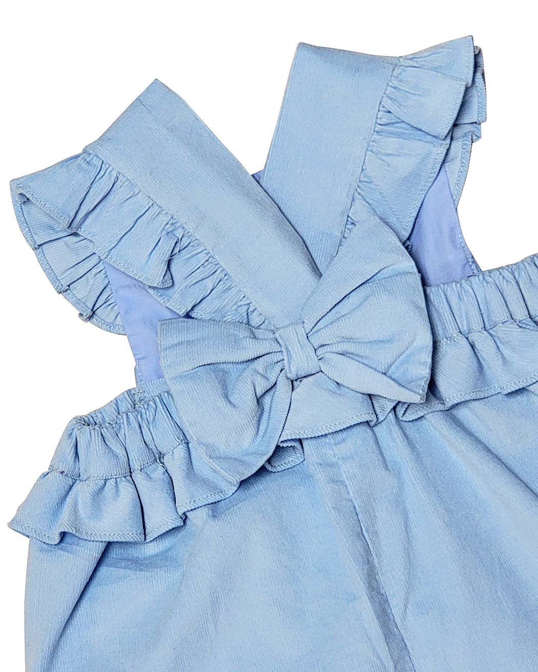 Marco and Lizzy - Girl's Blue Corduroy Romper: 12M