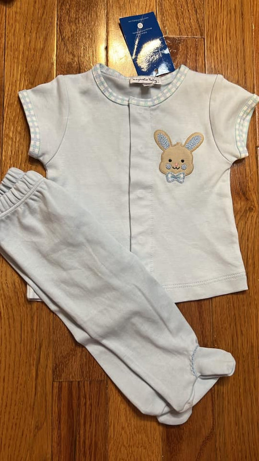 Embroidered Bunny Footed 2 Piece Set