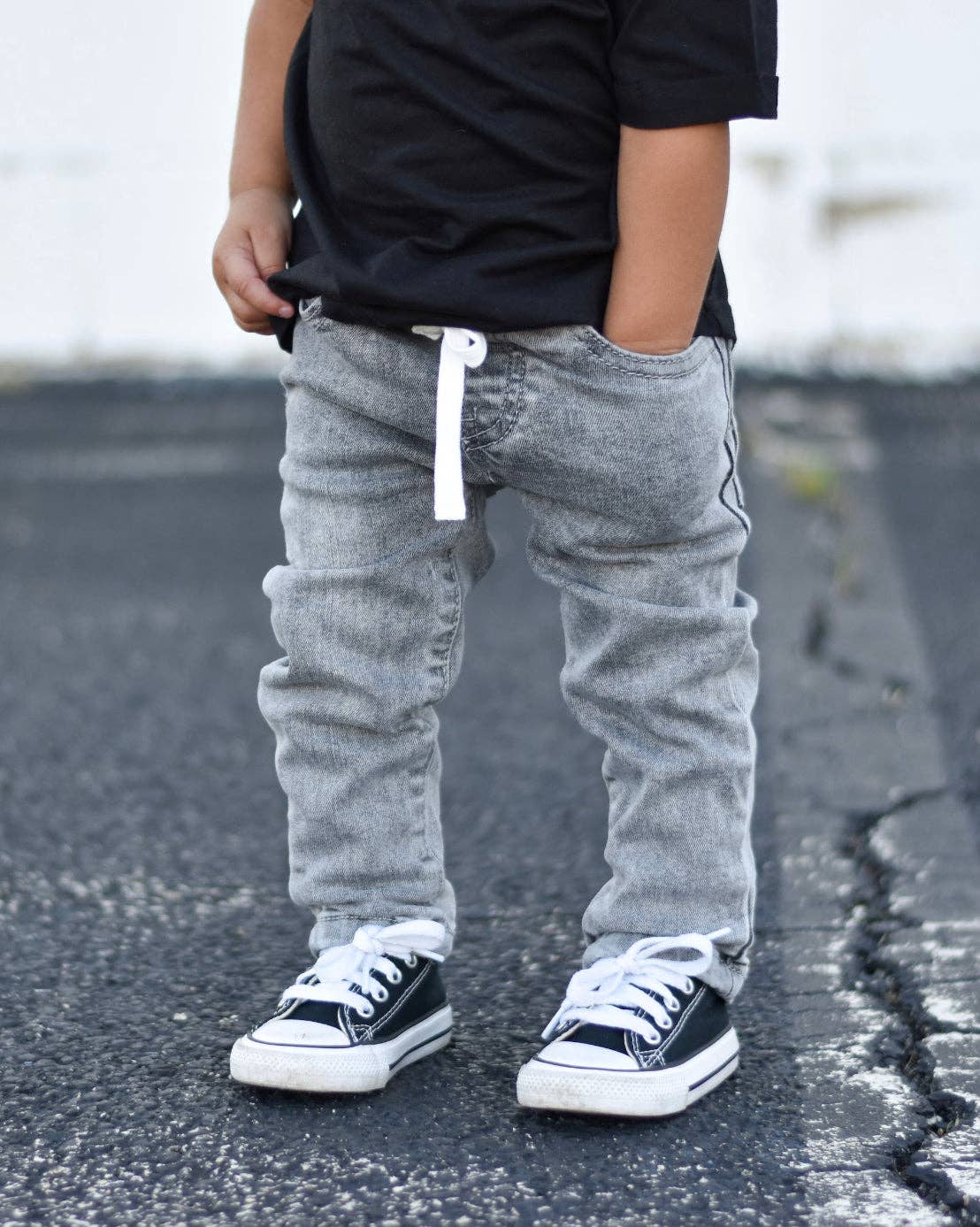 Little Bipsy - Grey Wash Denim: 3-4T