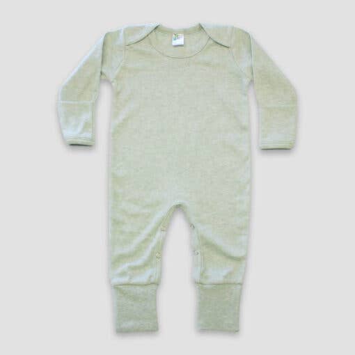 Laughing Giraffe - Laughing Giraffe Melange Blank Baby Jumpsuit Embroidery DIY: Denim Heather / 0-3 Months