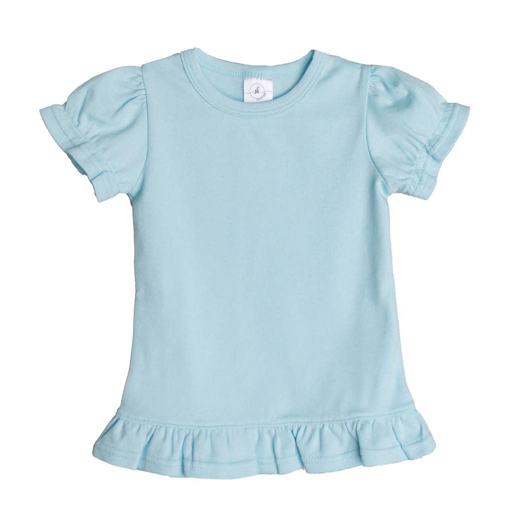 SK Blanks - Short Sleeve Ruffle Shirt: 2 / Mint