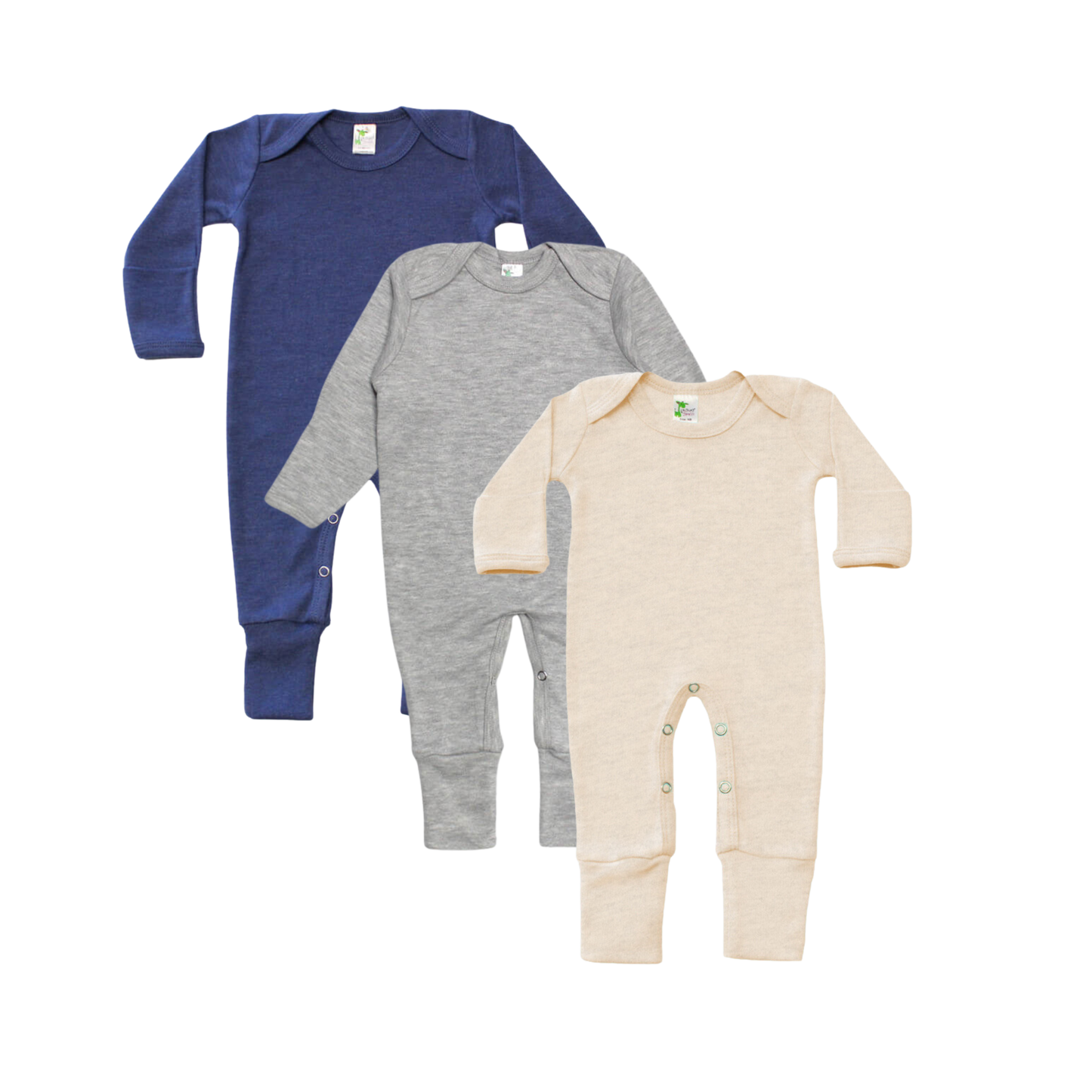 Laughing Giraffe - Laughing Giraffe Melange Blank Baby Jumpsuit Embroidery DIY: Denim Heather / 0-3 Months