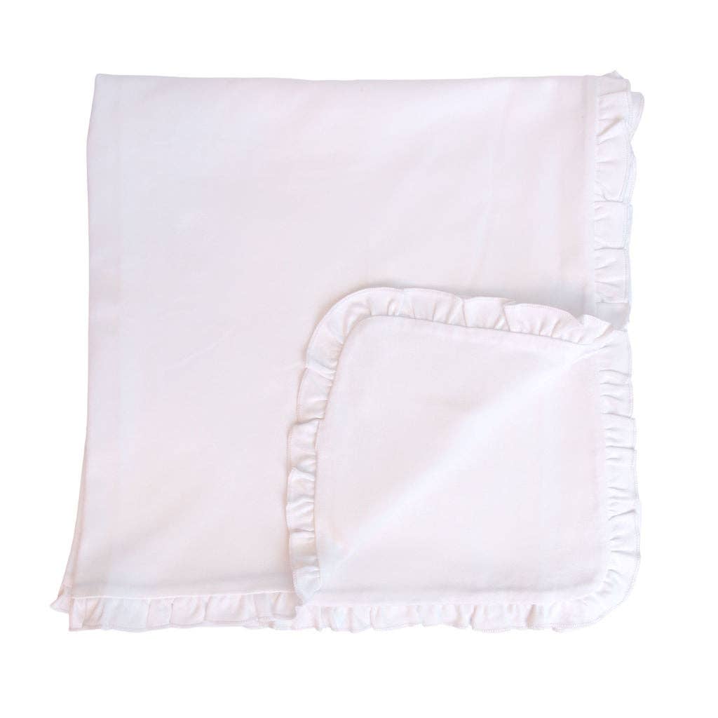 SK Blanks - Ruffle Blanket: White