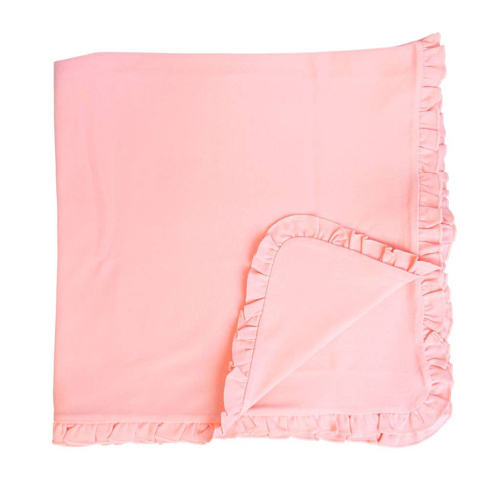 SK Blanks - Ruffle Blanket: White