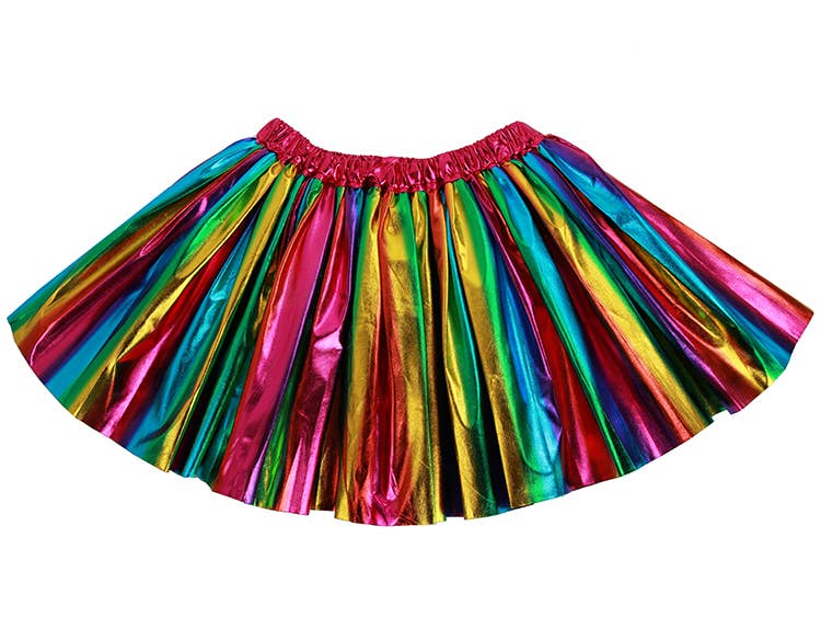 Sparkle Sisters by Couture Clips - Metallic Rainbow skirt: Pastel / 2-6 year