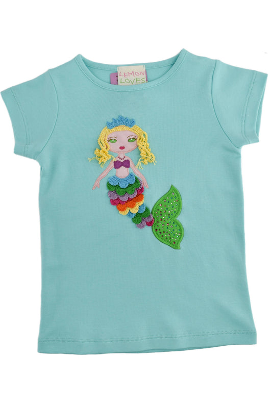 Lemon Loves Lime Boutique - GIRL-Rainbow Mermaid Tee: 8YR