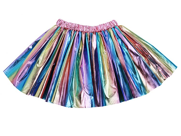 Sparkle Sisters by Couture Clips - Metallic Rainbow skirt: Pastel / 1-2 year