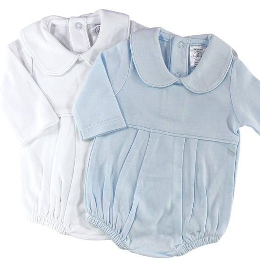 SK Blanks - Pleated Bubble-Long Sleeve: White / Newborn