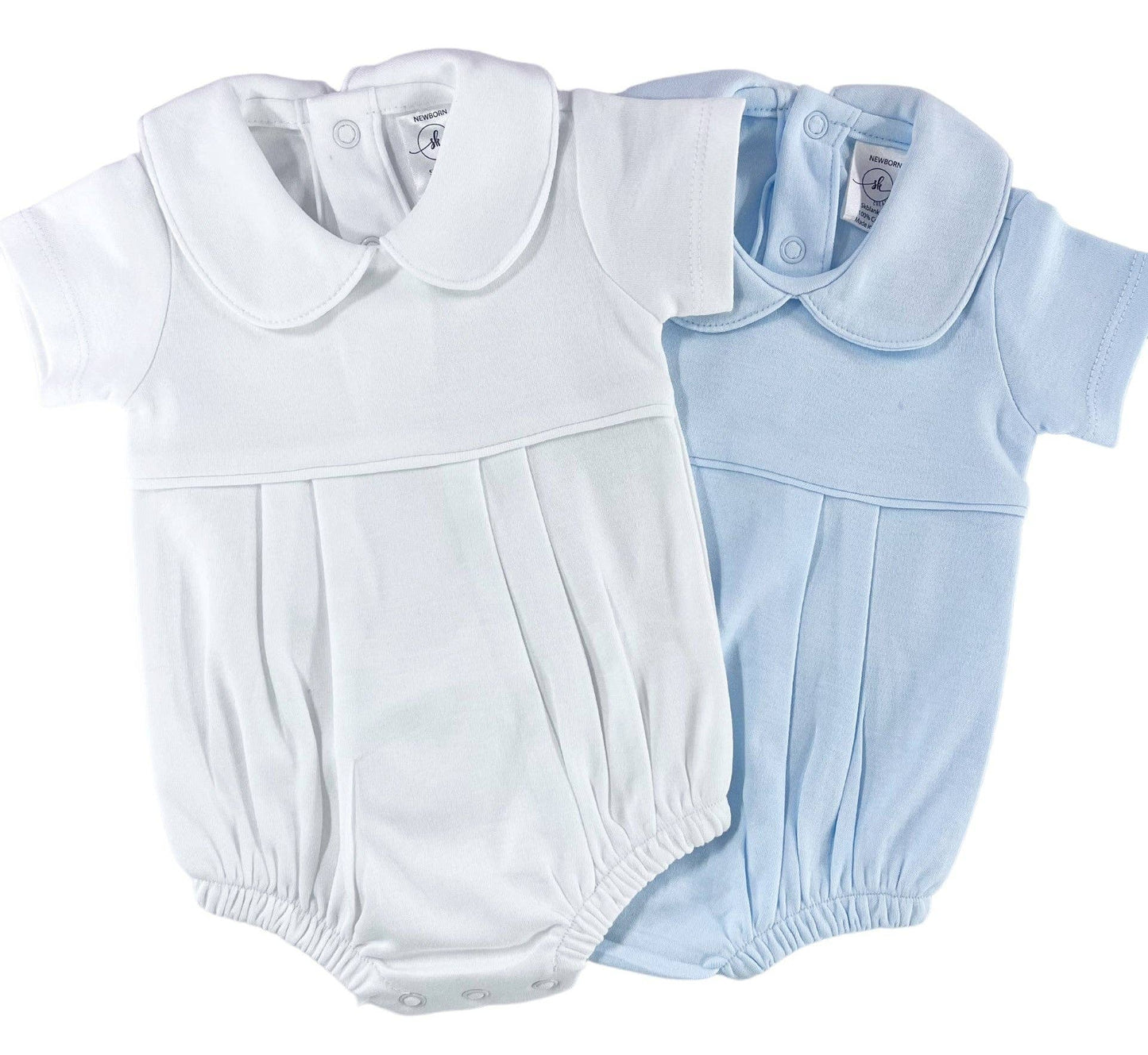 SK Blanks - Pleated Bubble-Short Sleeve Sleeve: White / 0-3M