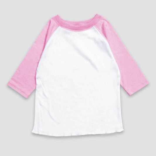 Laughing Giraffe - Toddler & Kids Pastel Raglan Baseball T-Shirts - NO MINIMUM!: Youth XLarge / White/Pink