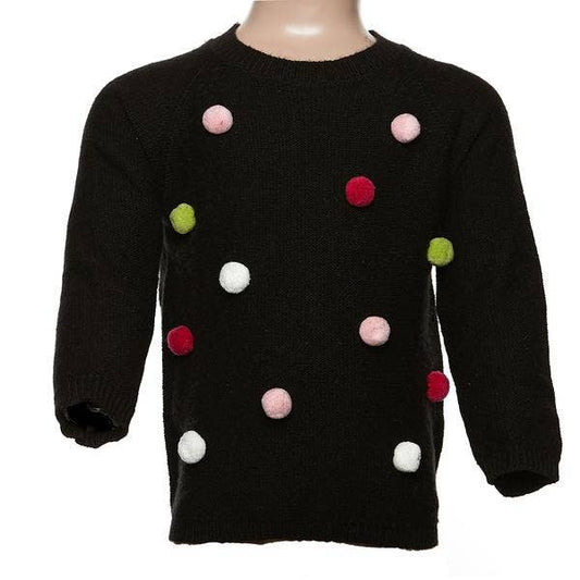 Multi Color Pom Pom Wooly Sweater