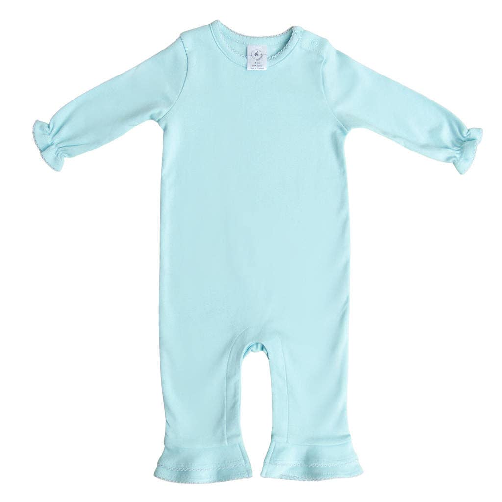 SK Blanks - Ruffle Romper: Mint / 6-12M