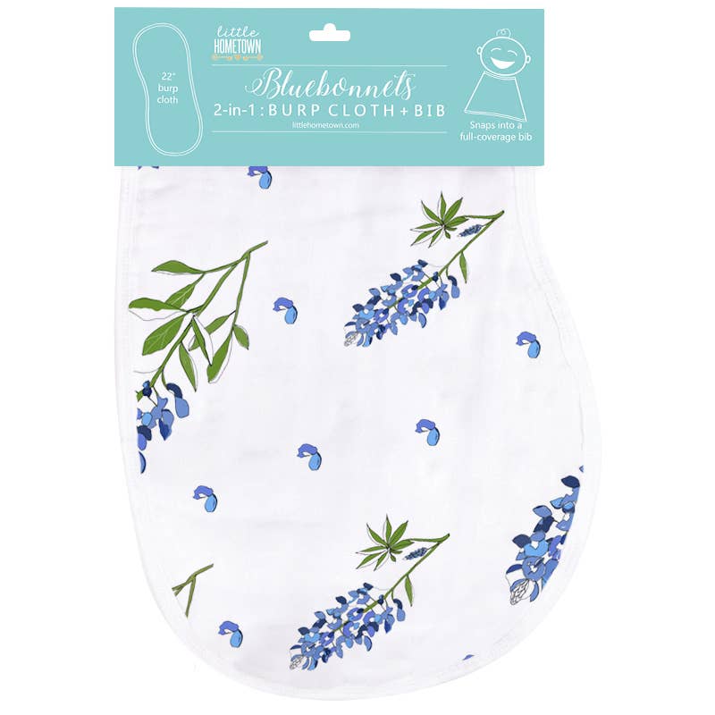 Babero y eructo Bluebonnets (Unisex)