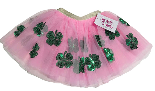 Sparkle Sisters by Couture Clips - Pink Shamrock Tutu: 1-2 year