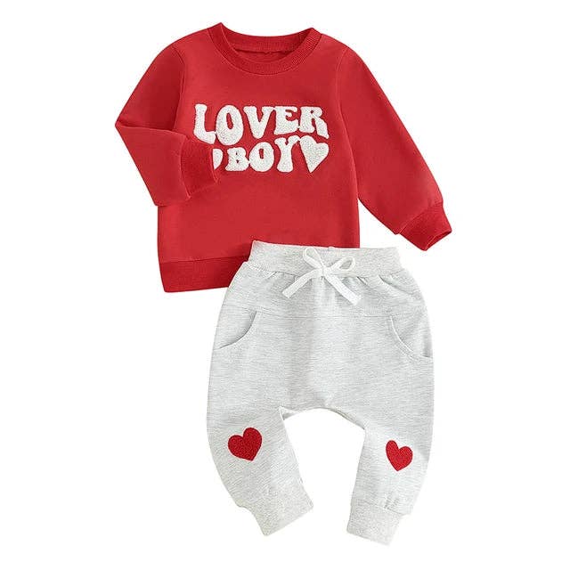 Lover Boy Infant/Toddler Chenille Letters Loungewear Set 6-12M