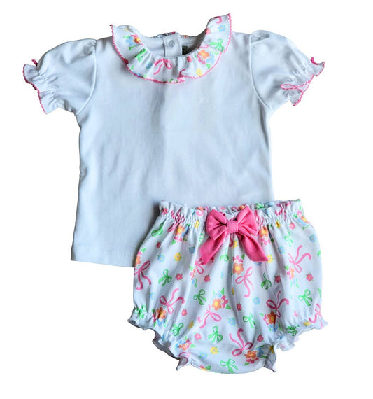 Lazos y Flores Conjunto de Pañales Niña Algodón Pima